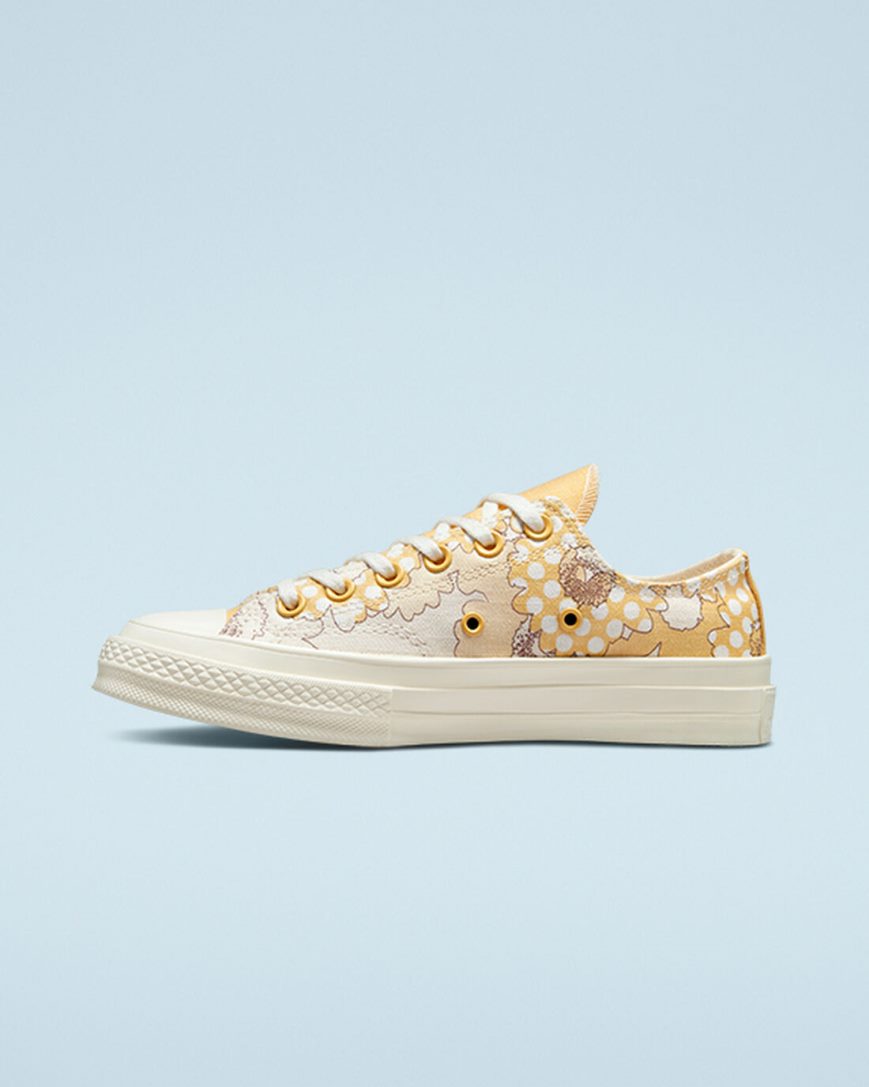 Dámské Boty Nízké Converse Chuck 70 Crafted Florals Mango Černé | CZ IJQ3124